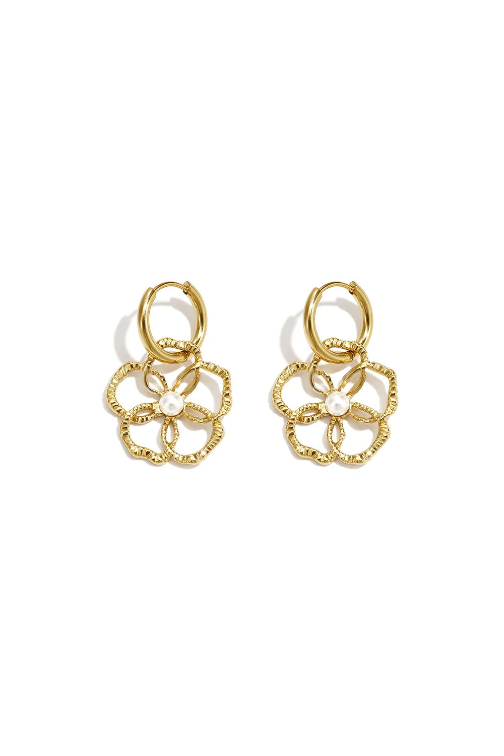14K Gold Plated Stainless Steel Flower drop Simple Daily Simple Series Women's Earing