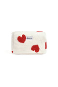 Cute White  Heart Casual Polyester Makeup bag