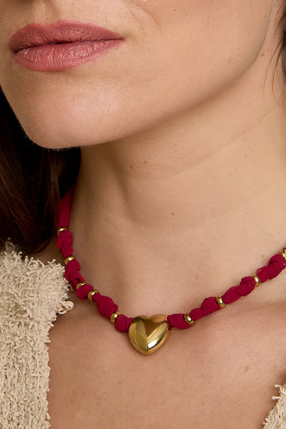 Wine Red Heart Casual Daily Simple Series Women's Jewelry