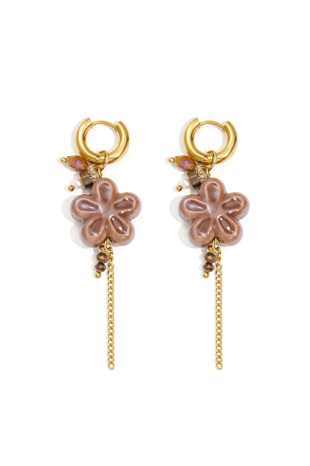 Dark Brown Flower Casual Daily Simple Series Women's Earing