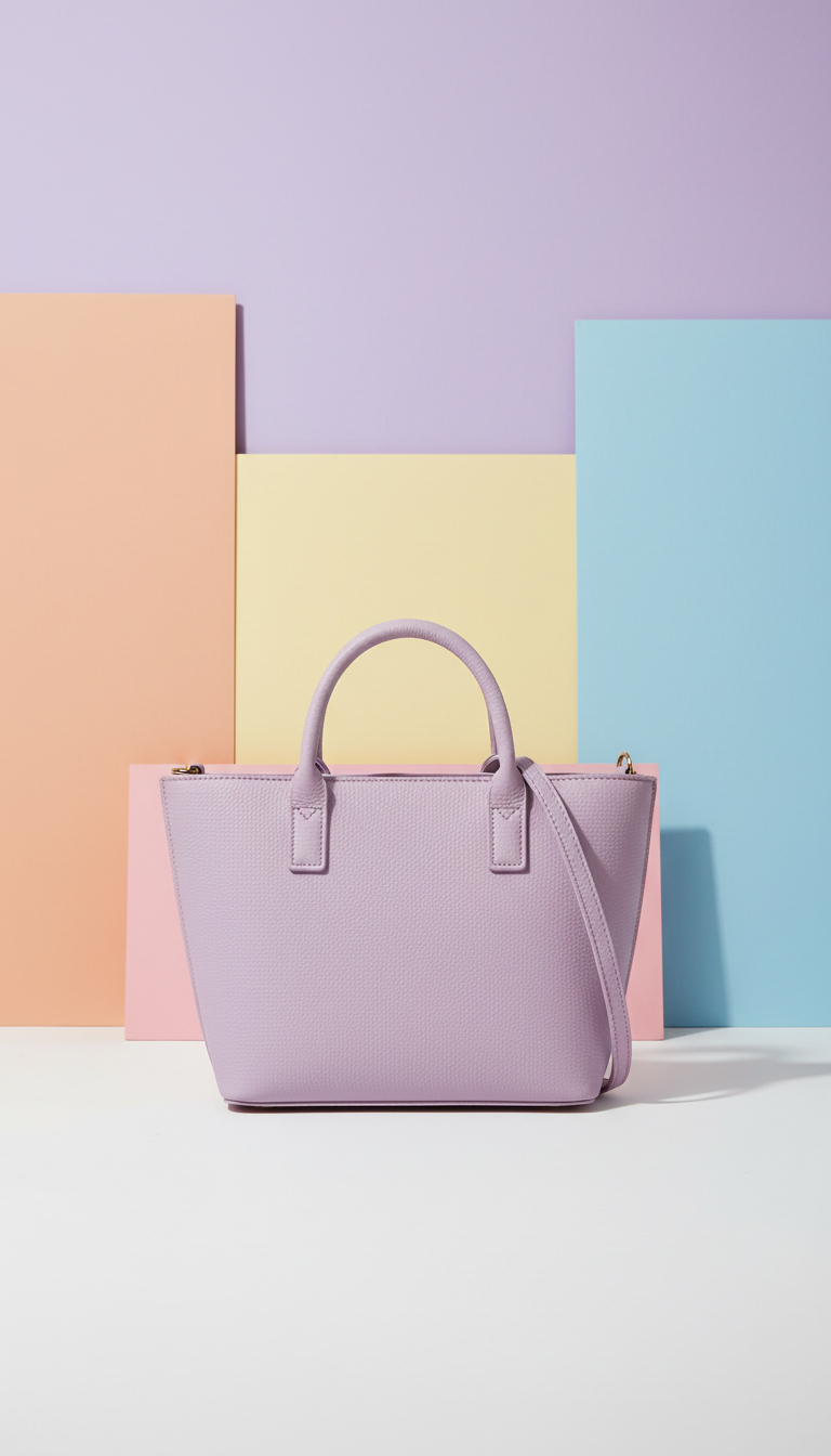 Mini tote cuir végan lavande givrée